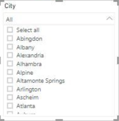 select all option on the top of filtering options