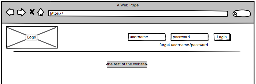 mockup of site with password displayed to the right of username