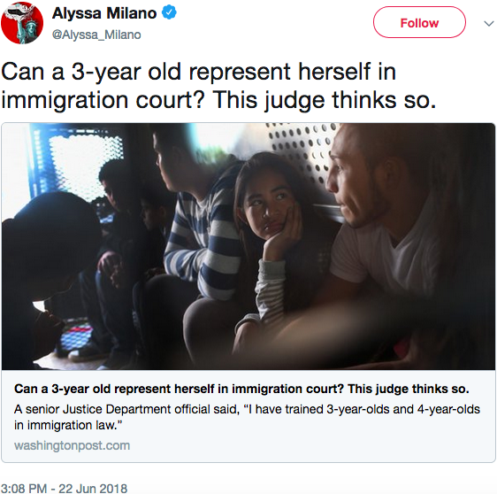 Screenshot of Alyssa Milano’s tweet.