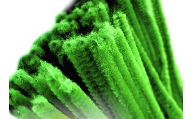 macro photo of fuzz sticks of the green variety