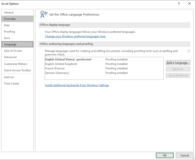 Cannot change Excel language to a language different from Windows ...