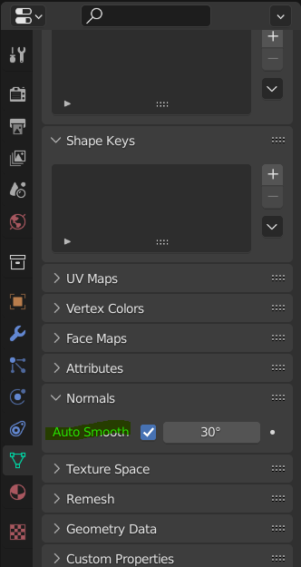 Screenshot of the Auto Smooth option