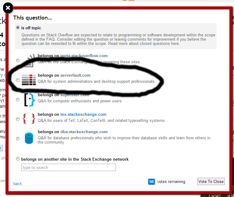 belongs on serverfault.com, Q&A for system administrators and desktop support professionals