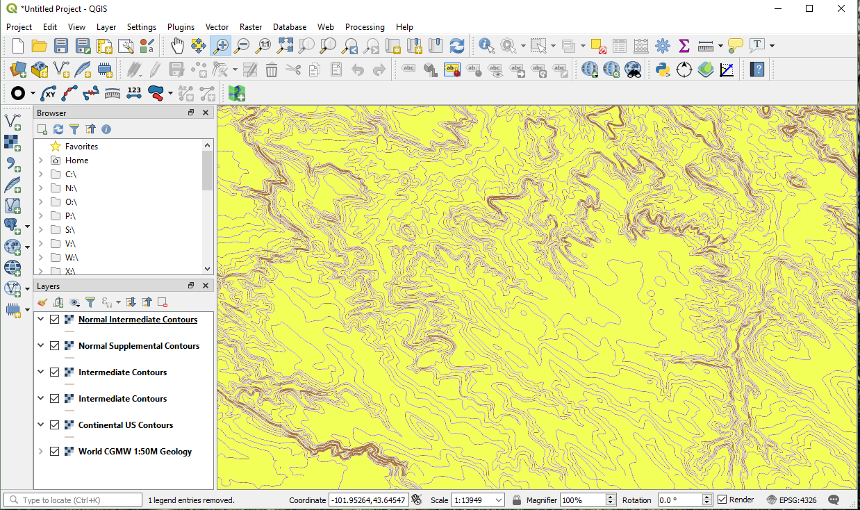 Contour service in QGIS