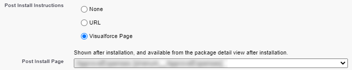 Post Install Instructions Visualforce Page