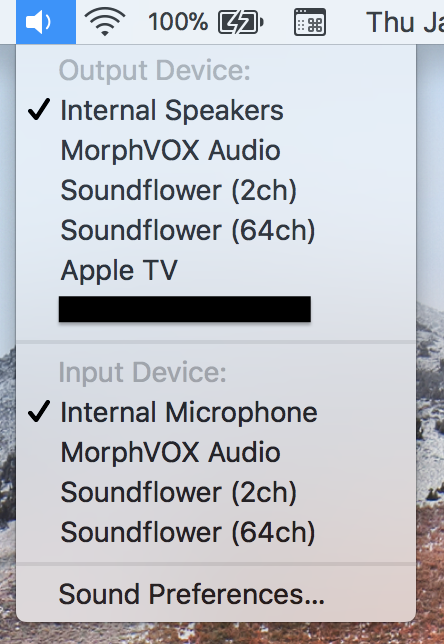 volume menu