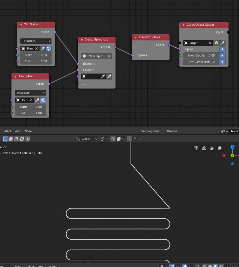 Animation Nodes - Blend distribution of objects on a curve into another curve