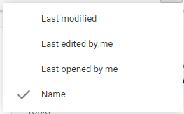 Google Drive sort options