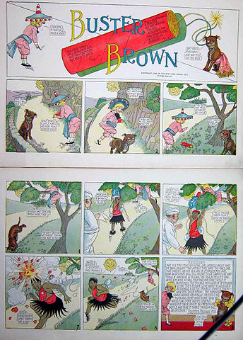 Buster Brown comic strip featuring dog Tige from Wikimedia Commons