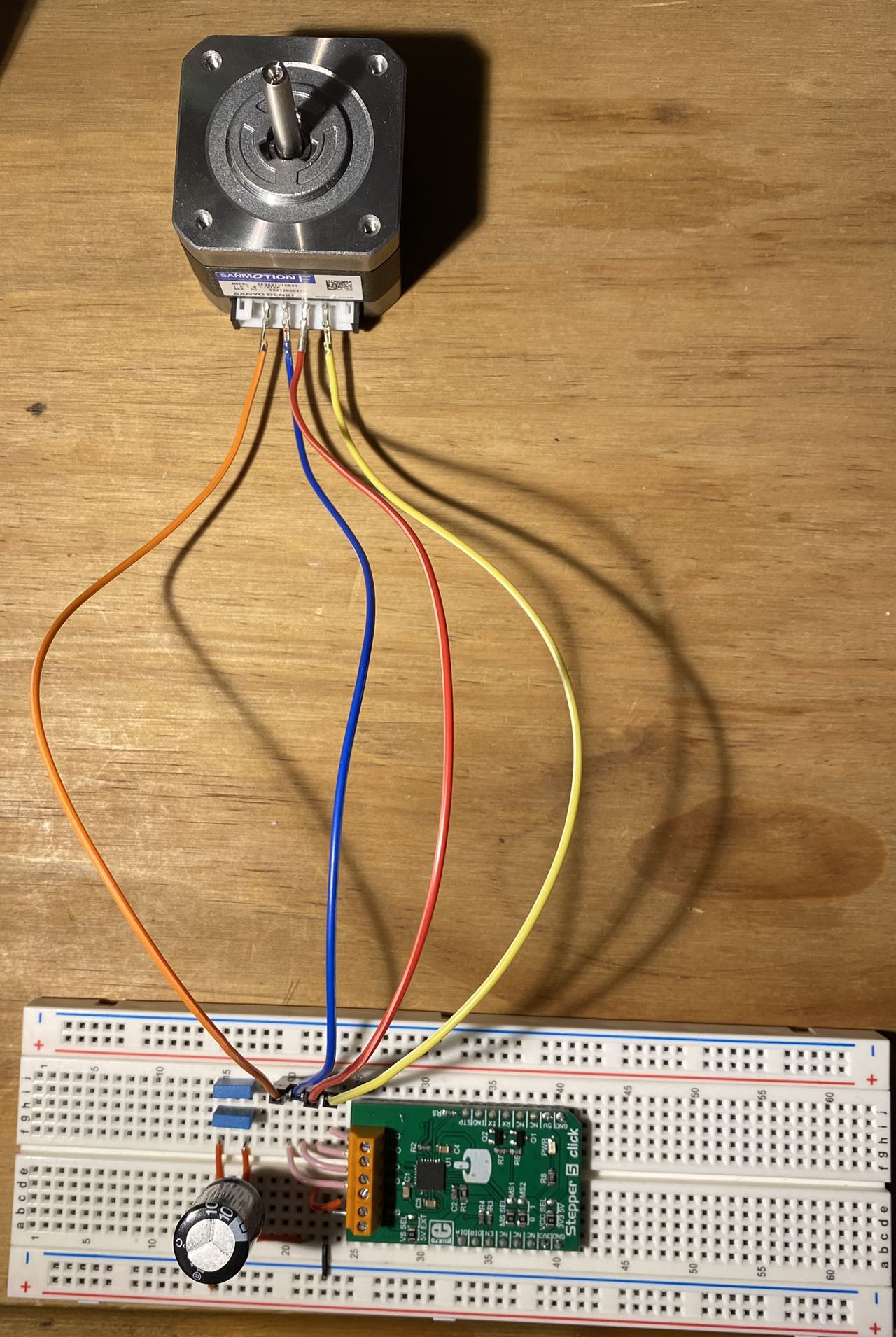 Wires between click board and RPi are removed as they are exactly the same as in the schematic