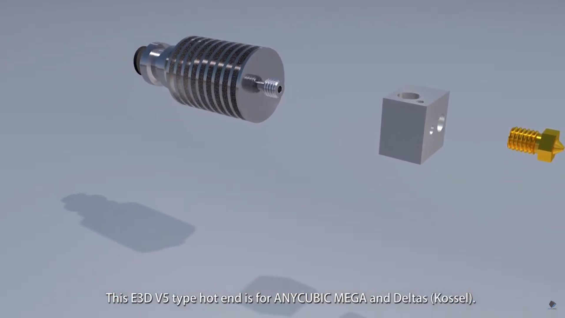 E3D v5 of Anycubic Mega exploded view