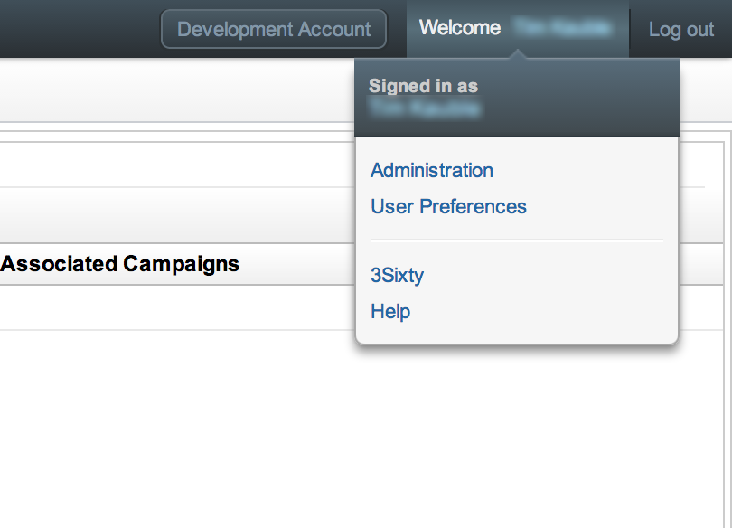 In the top right of your screen hover over the "Welcome ..." and you'll see this drop down.