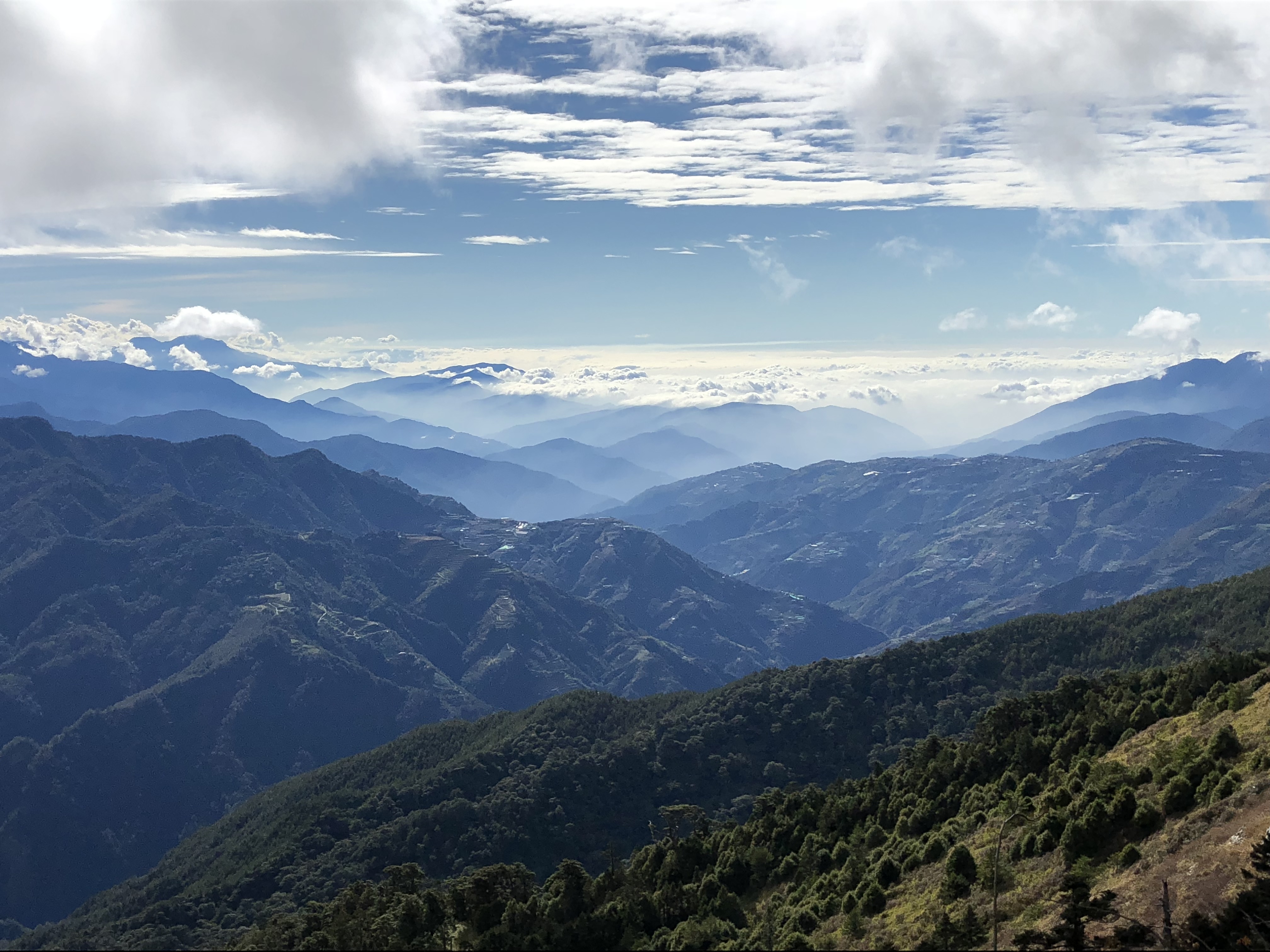 Mountain range as seen from Kunyang Rest Stop, Taiwan, elev. 3000m+