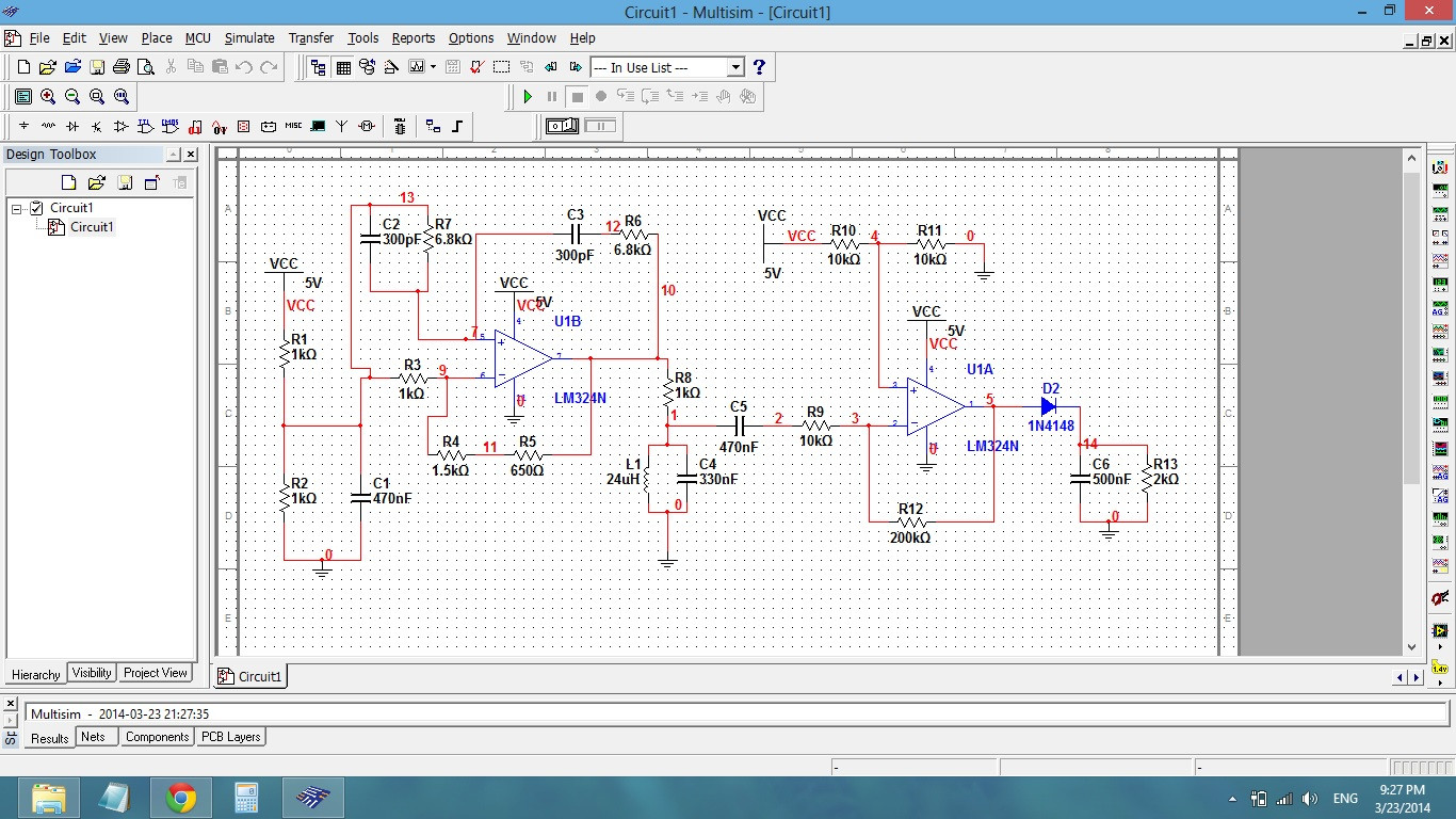 multisim circuit for metal detector