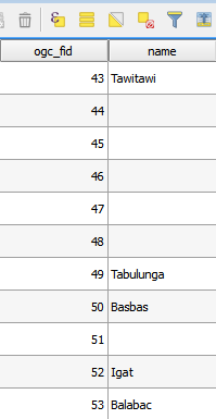 QGIS attribute table sample fields