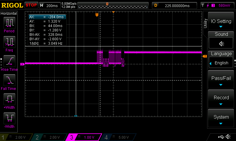 Scope Trace Showing Set at Idle