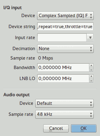 Device selection Dialog