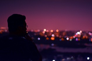 Smoking away in Moonlight