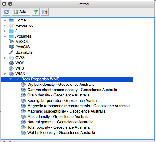 QGIS Browser with WMS Layers