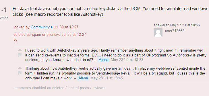 For Java (not Javascript) you can not simulate keyclicks via the DOM. You need to simulate read windows clicks (see macro recorder tools like Autohotkey)