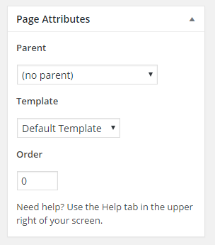 WordPress Page Attributes