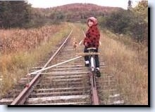 Railbiking near the woods