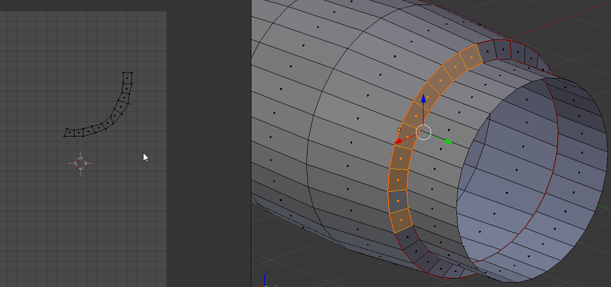 model with the uv mapping side-by-side