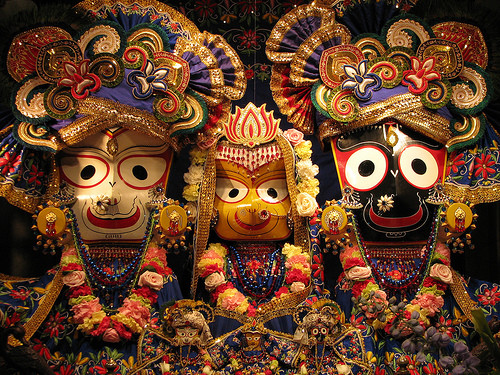 Krishna and his siblings at Puri