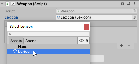 Assigning a lexicon reference