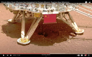 Screenshots (some cropped, sharpened and otherwise "enhanced" unscientifically) from Scott Manley's video China's Mars Rover Zhurong Has Completed Its Primary Mission, Reaches New Milestone https://www.youtube.com/watch?v=aSSs6FfBlgY