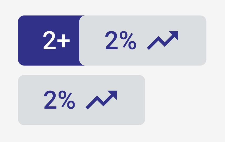 UI that shows deviation on top and total on bottom