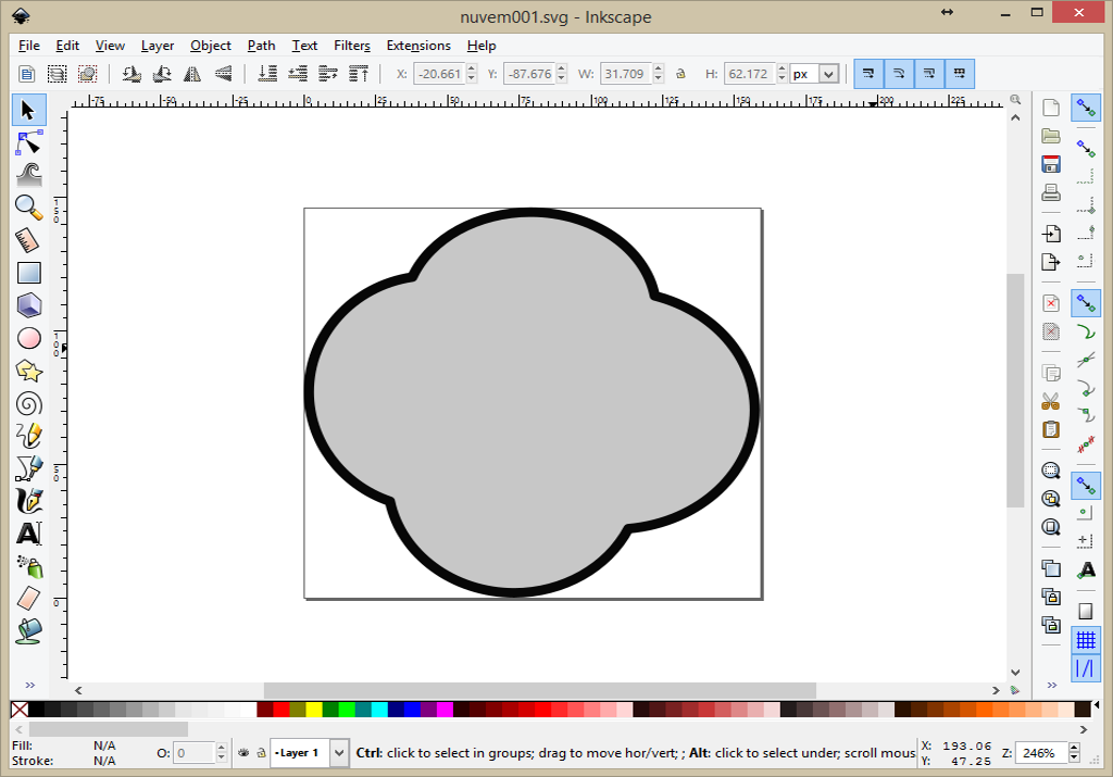 Tela do Inkscape