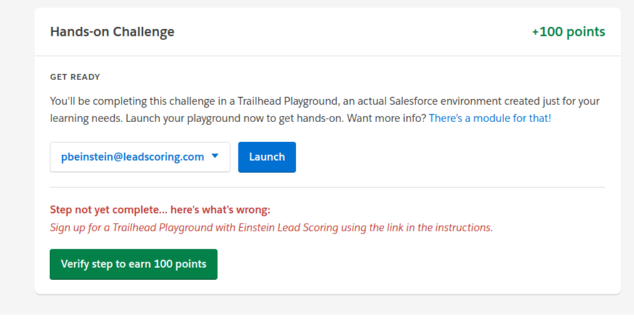 Trailhead Challenge error