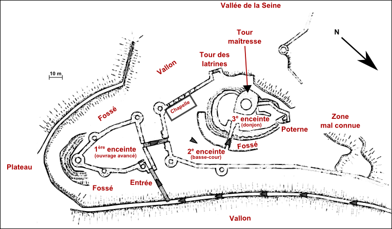 Archeologist Dominique Pitte's rendering of the castle design