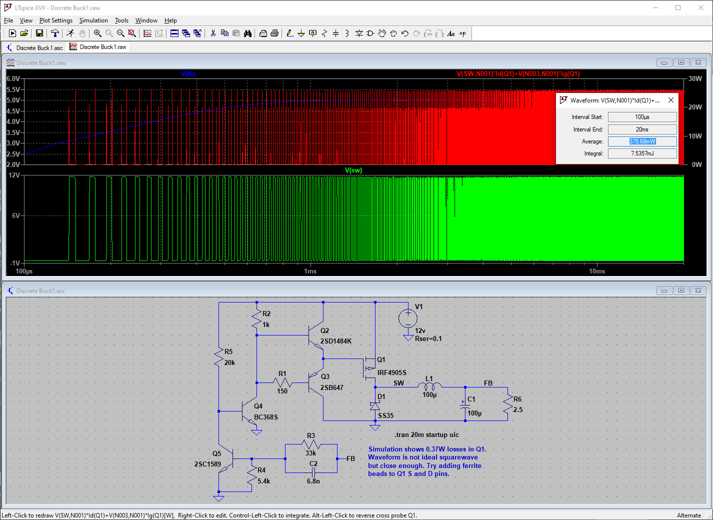 Discrete Buck simulation