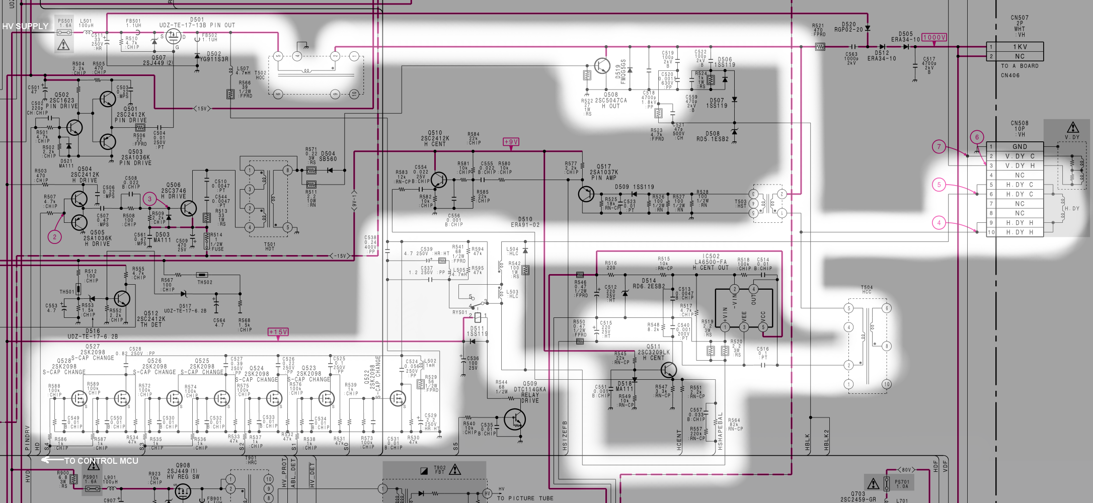 Sony N3 Horizontal Deflection - Highlighted