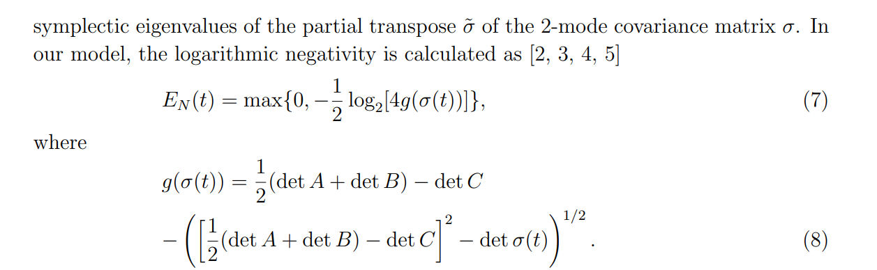 Logarithmic Negativity