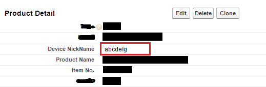 Product Device NickName