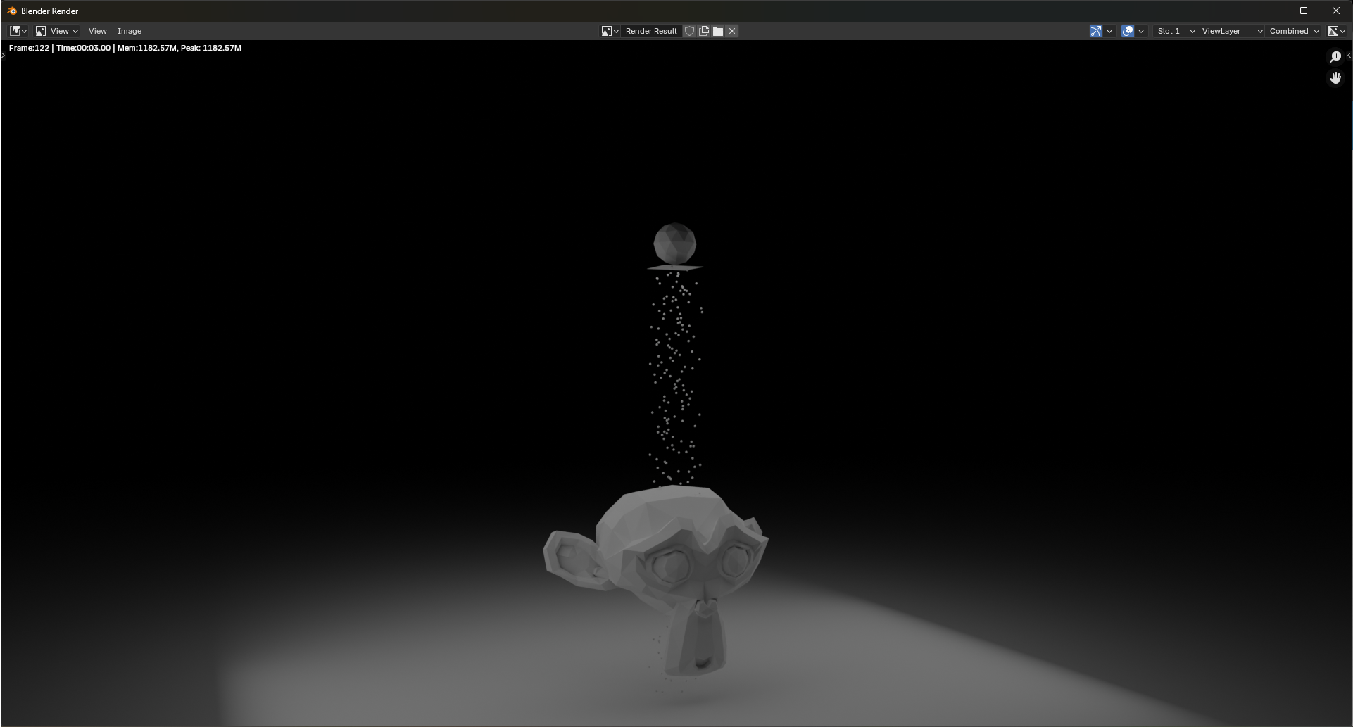 After scaling the particle object