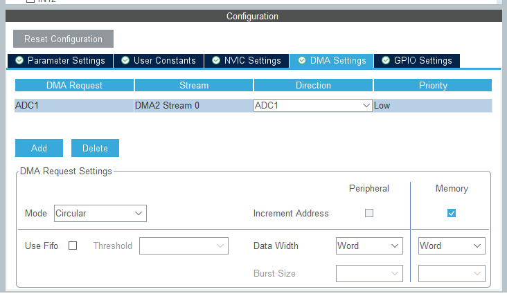 ADC DMA Setup