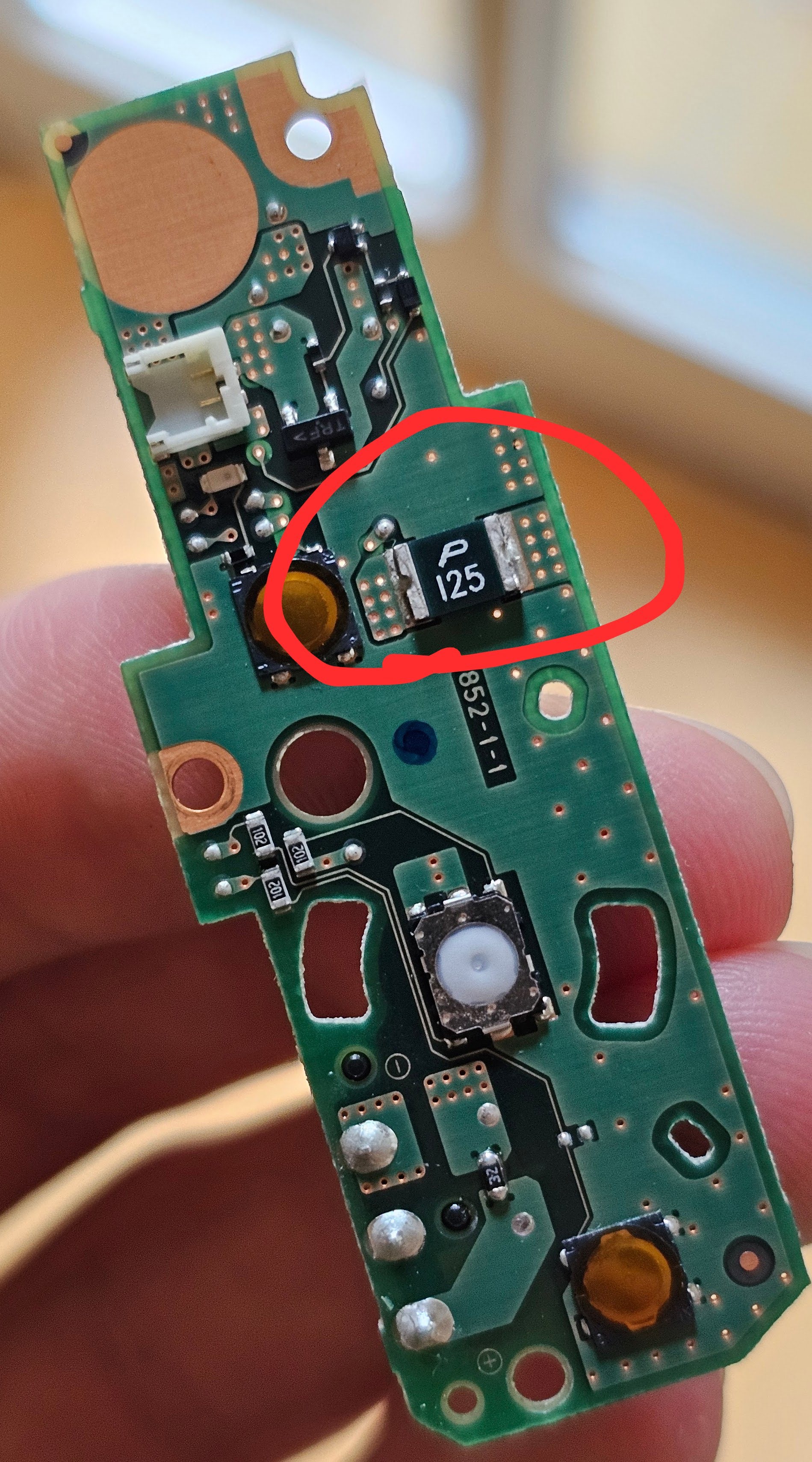 Nikon 1 J2 Power Board showing P 125 SMD component