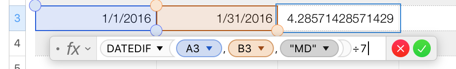 DATEDIF formula