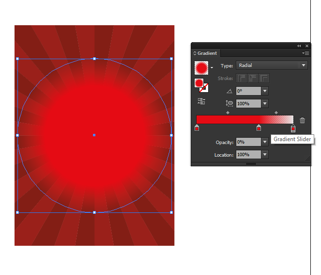 Adding circle element with fading gradient