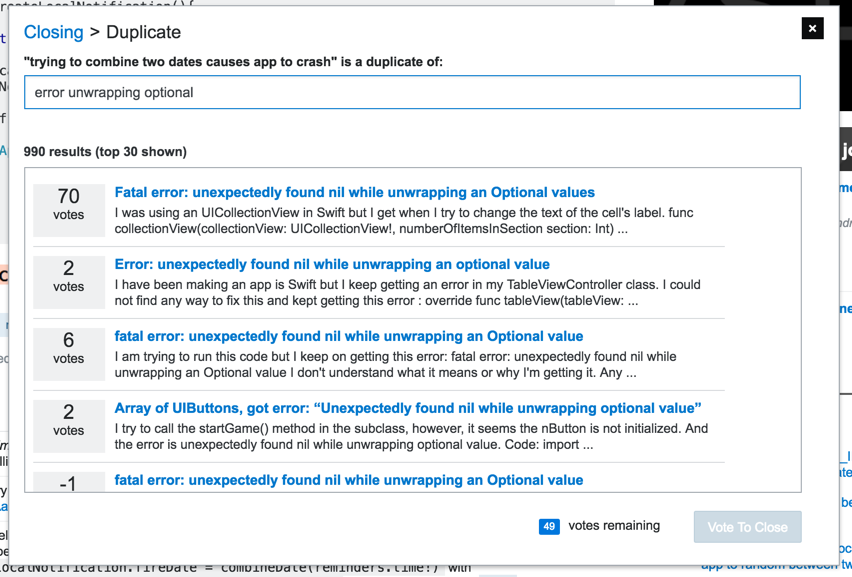 search results for "error unwrapping optional"