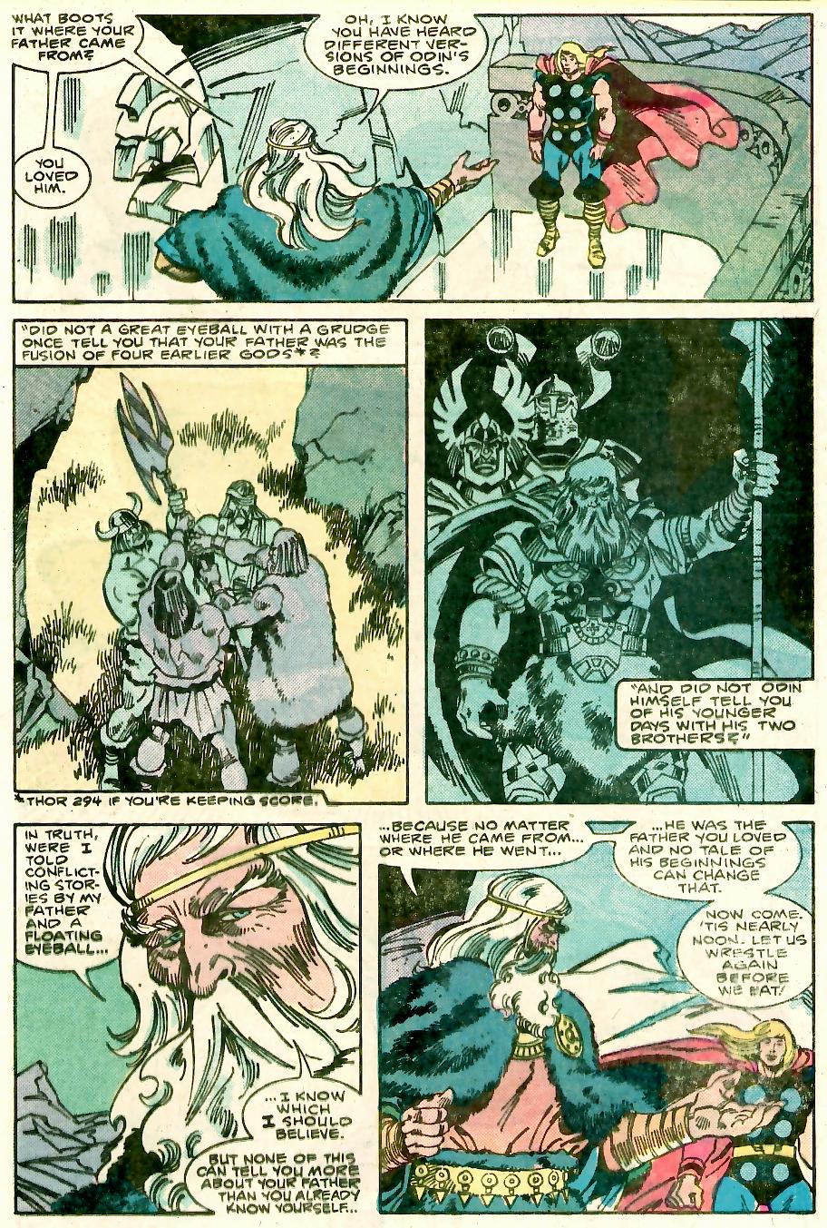 Buri talks to Thor about Odin