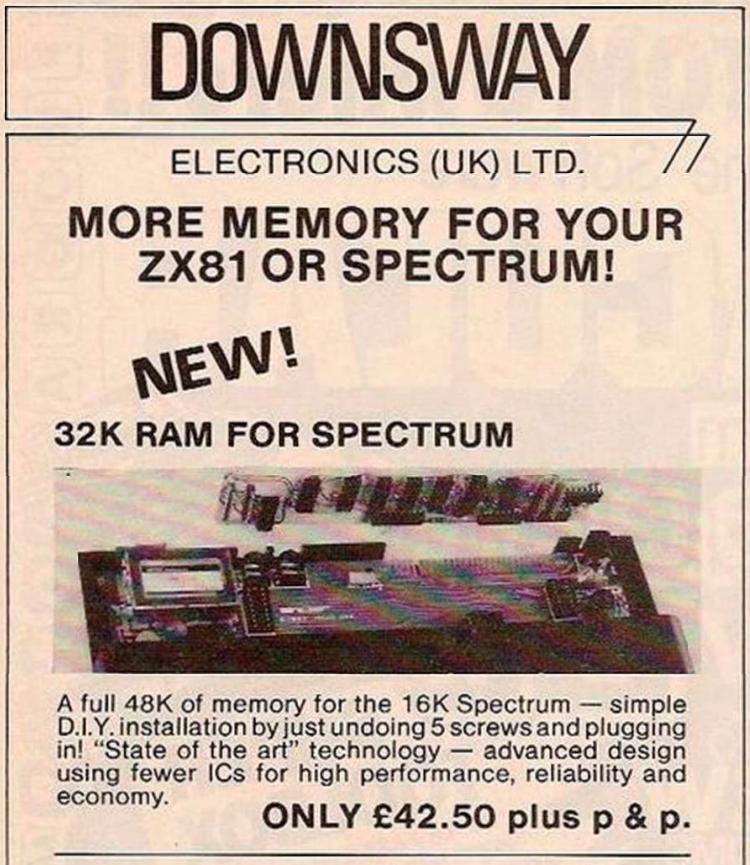 1982 Advert for 32k RAM expansion