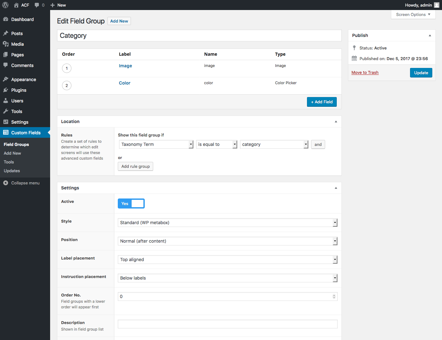 adding image to taxonomy in wordpress