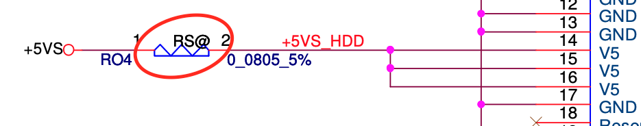 resistor symbol with a solid line below it, connecting the 2 ends