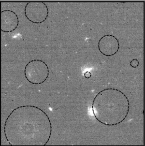 Snowball artifacts identified in a NIRCam image