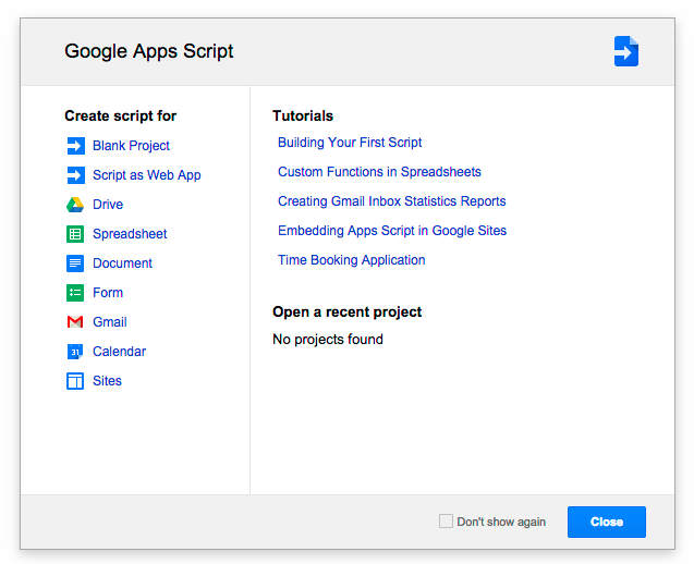 new google apps script.